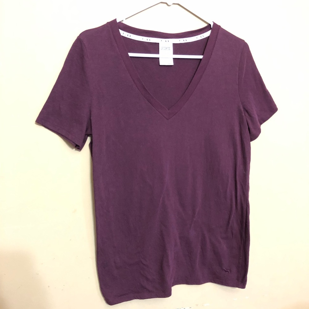 PINK By Victoria’s Secret v Neck sleep maroon Sz L